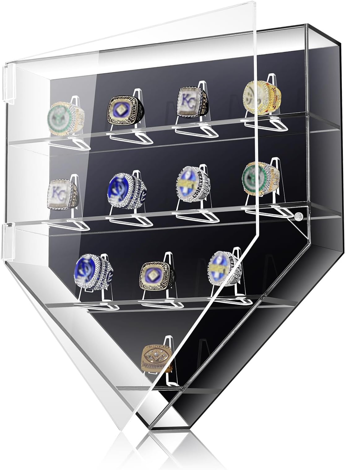 Amazon.com: Remuuly Championship Ring Display Case 12 Ring Posts ...