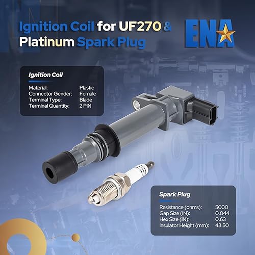 Miniatura 9 de ENA Juego de 8 bobinas de encendido para UF270 compatibles con Dodge Ram 1500 4.7 Jeep Mitsubishi Dakota Durango Commander Grand Cherokee Raider