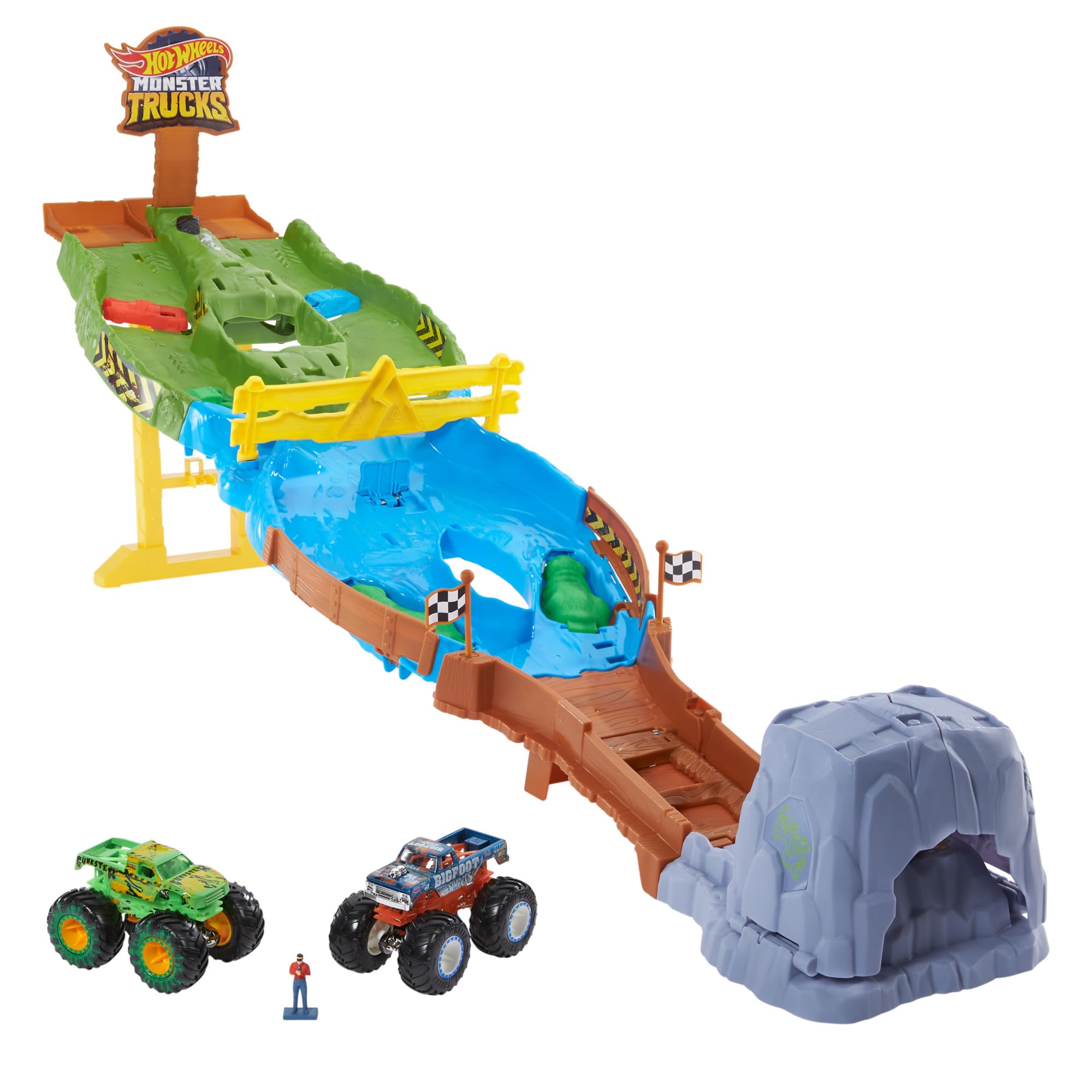 Hot Wheels - City Set Super Squalo Playset con 1 Macchinina, Pista a Tema Nemesi, Si Collega ad Altri Playset, Giocattolo per Bambini 4+ Anni, HDP06
