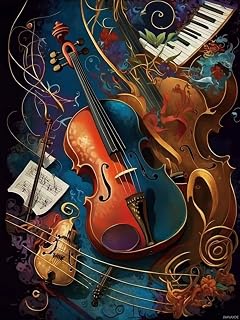 Violin Instrument Christmas New Year's Day Gifts Diamond Painting Kits Painted, DIY Diamond Painting Art Rhinestone Embroidery, Home Decoration Room Decoration, Relaxing Valentine's Day Gift 12x16 in