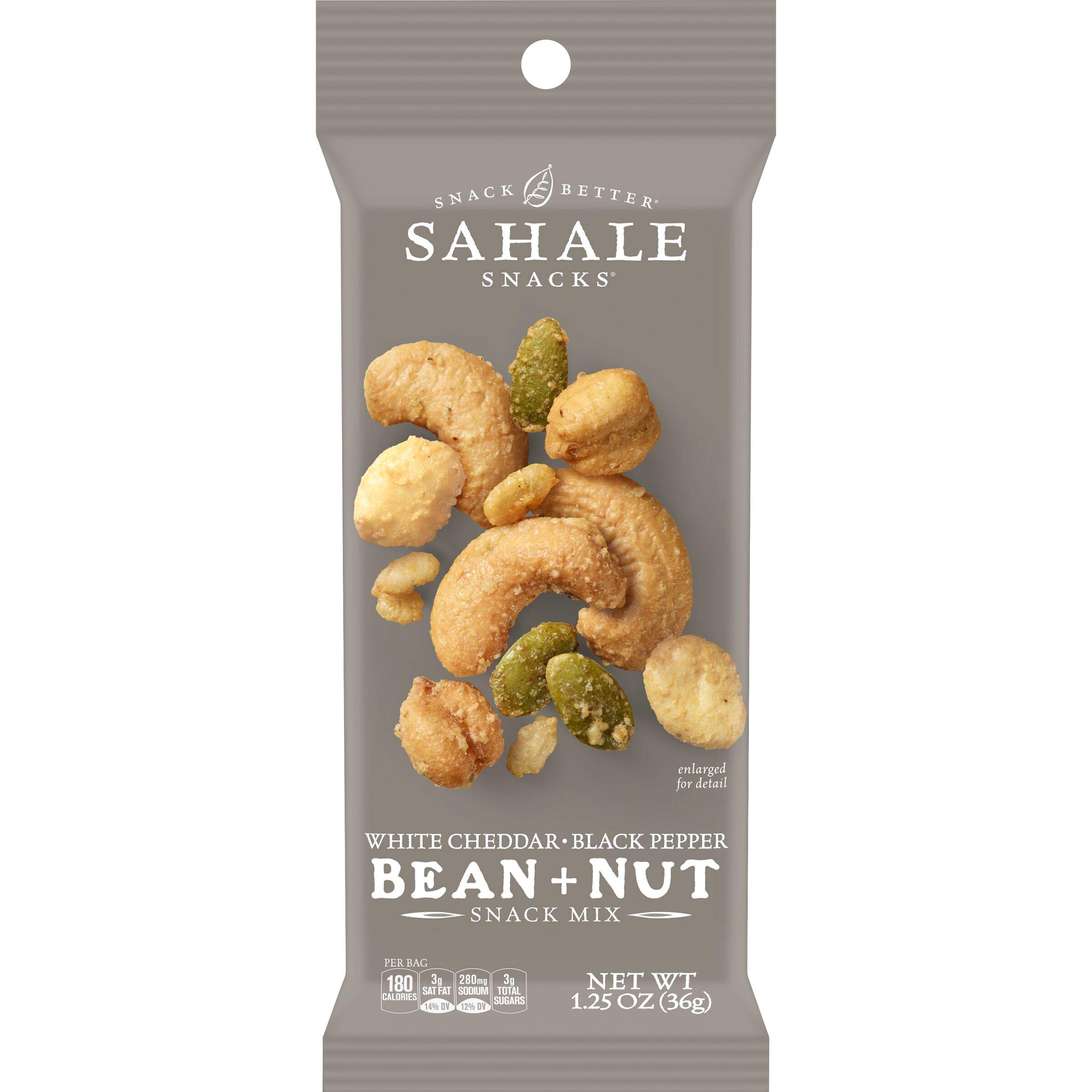 Sahale SnacksWhite Cheddar Black Pepper Bean + Nut Snack Mix, 1.25 Ounces (Pack of 18)
