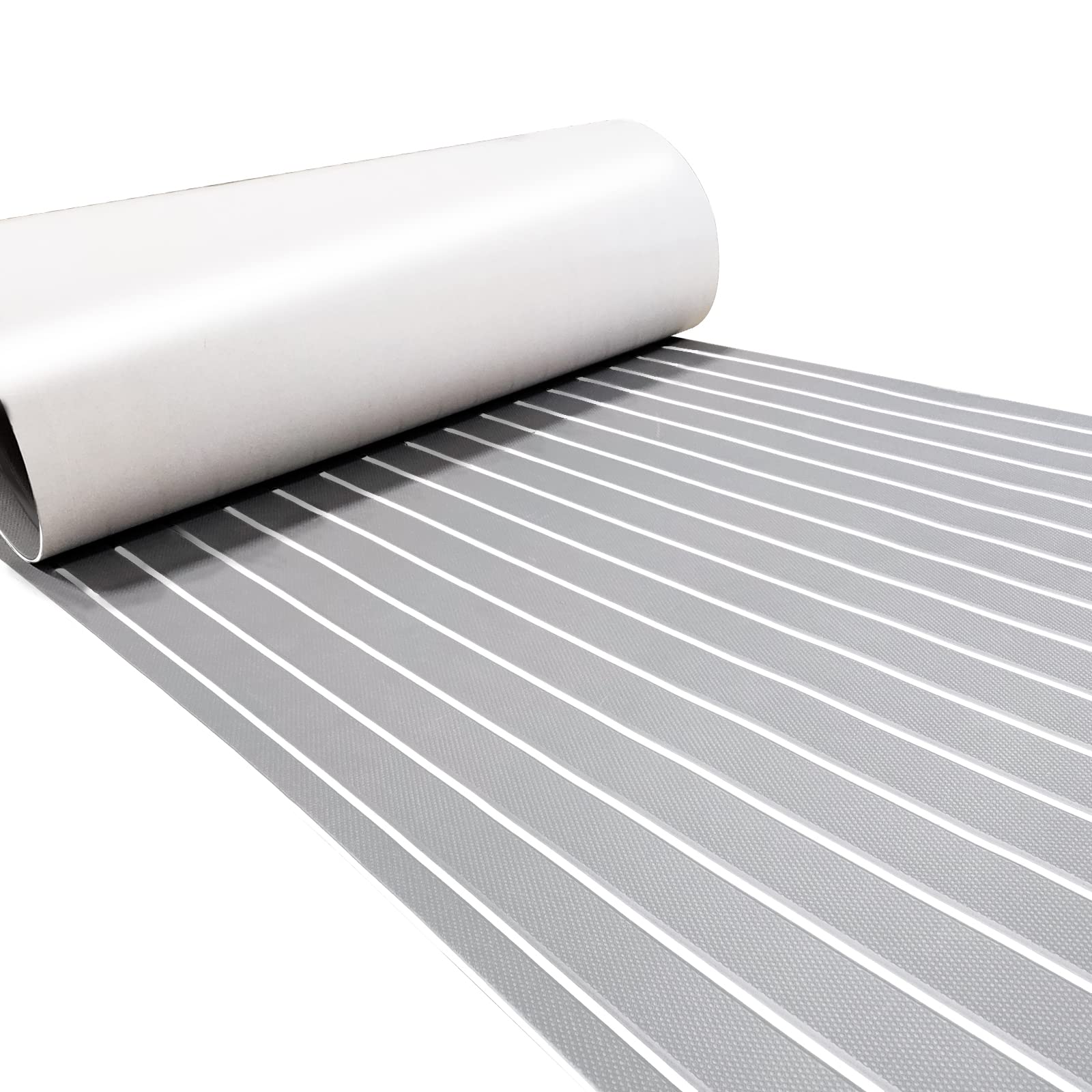 KXKZREN EVA Foam Boat Flooring Faux Teak Boat Decking Sheet Marine Mat Non-Slip Self-Adhesive Flooring Sheet for Pontoon Motorboat RV Yacht Kayak Swimming Pool, 94" x 35"