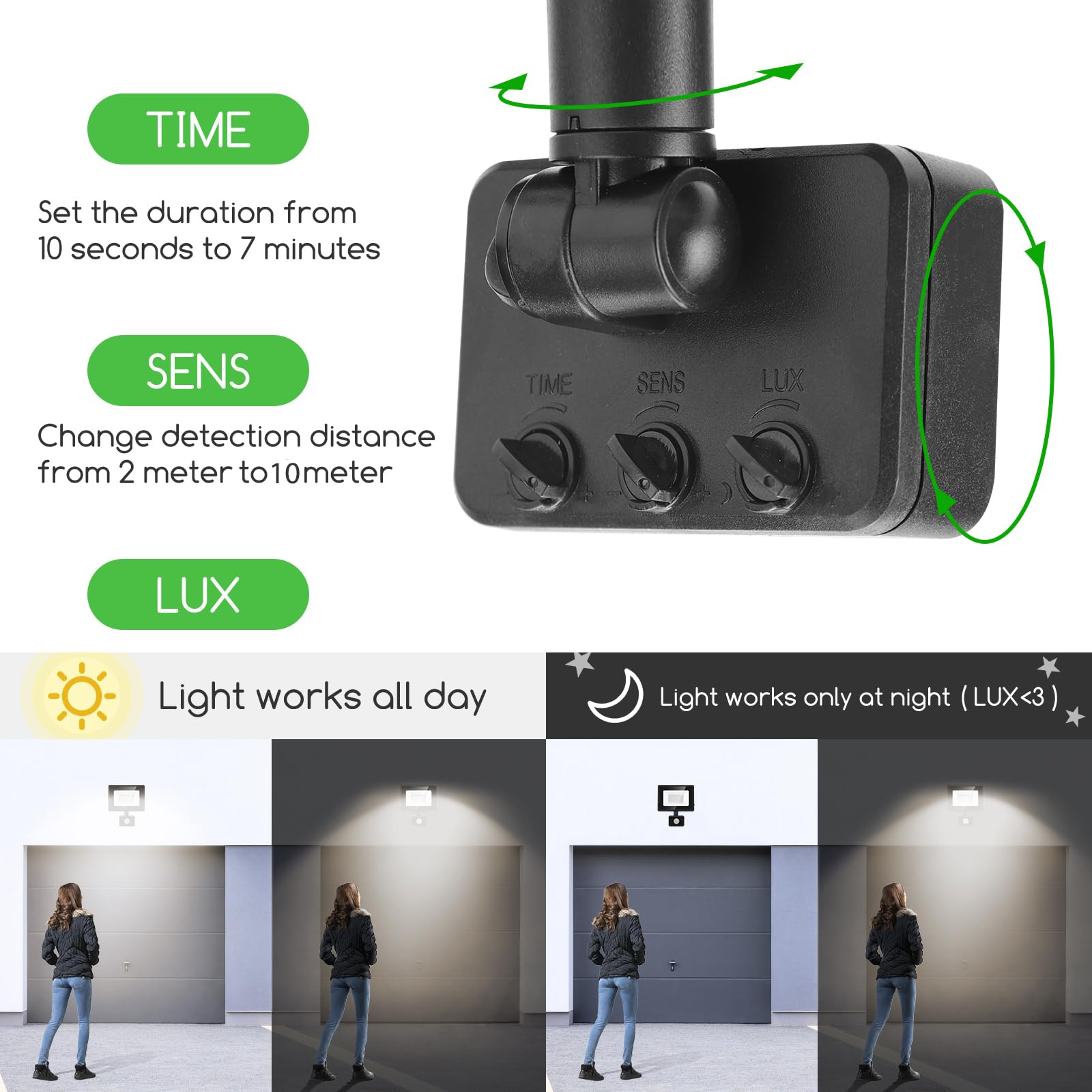 Aigostar Faretto con Sensore di Movimento,100W 10000lumen Faro LED Esterno,Bianco Freddo,IP65 Impermeabile Faretti LED per Giardino, Cortile,Patio,Garage
