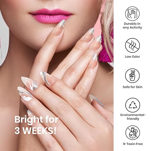 Miniatura 7 de beetles Esmalte de Uñas en Gel Delineador para Arte de Uñas - 2 Piezas Esmalte de Uñas en Gel con Purpurina Reflectante, Esmalte de Uñas Delineador