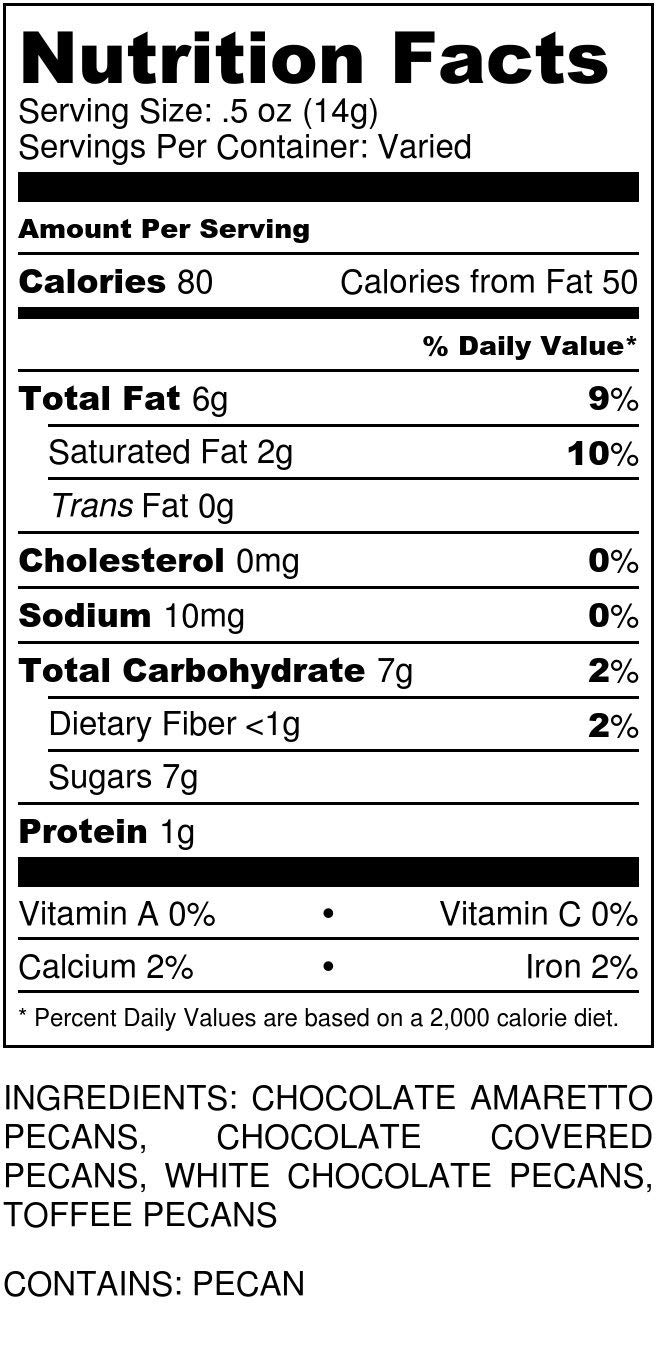 Four Chocolate Pecan Gift Tin | 1 Lb | Millican Pecan since 1888 | San Saba, Texas