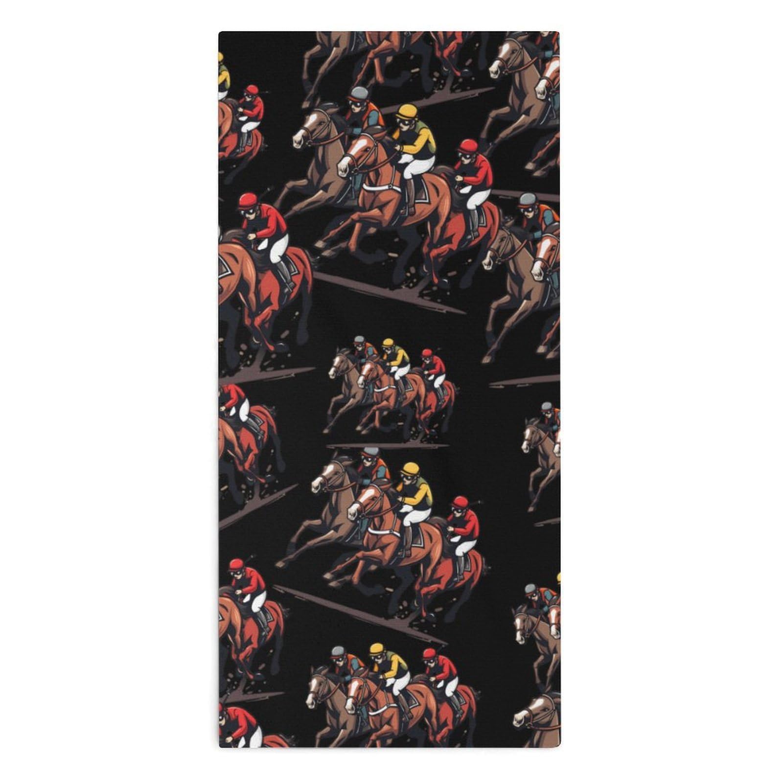 TXFBTRFSA Horse Racing Hand Towels for Adult Face Towel Bath Beach Swim Accessories