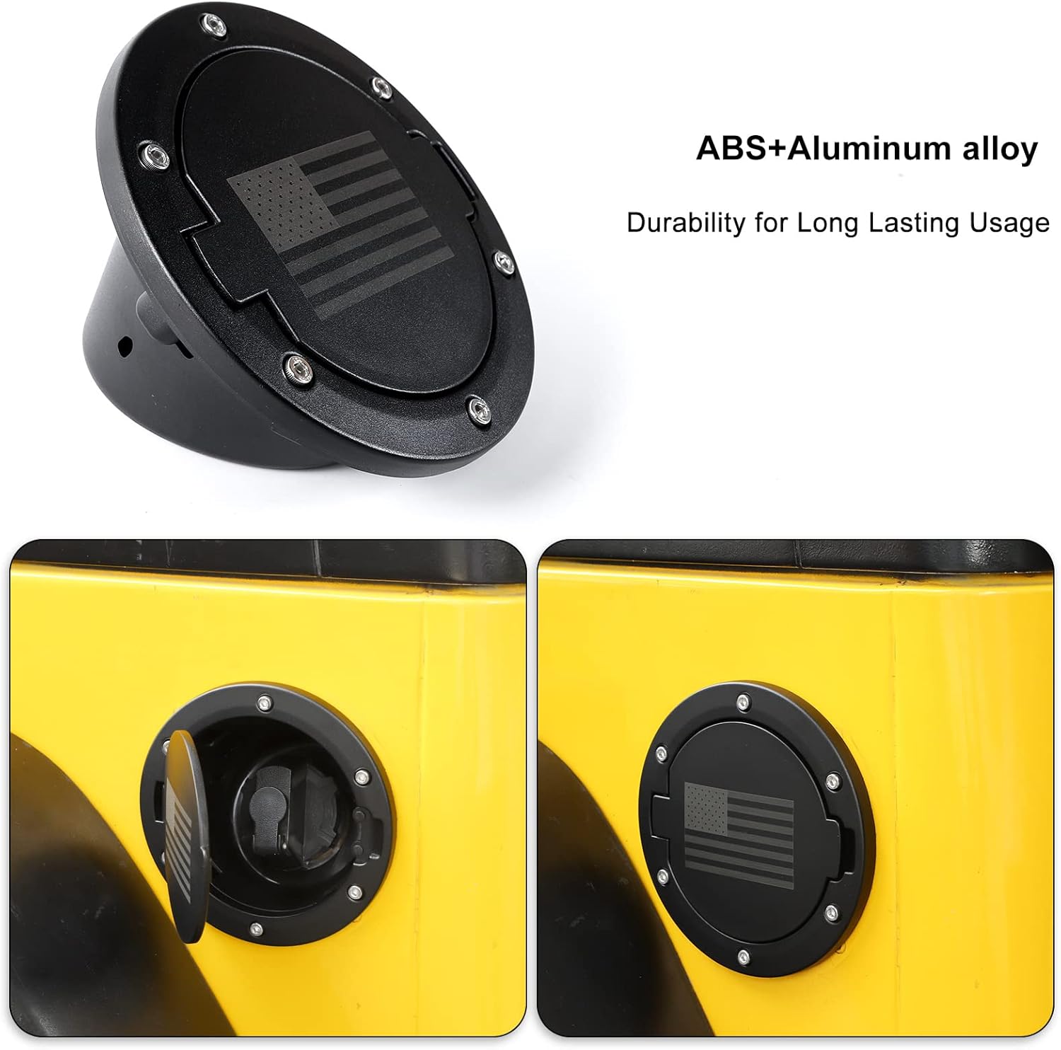 RT-TCZ Fuel Filler Door Gas Tank Cap Cover Decoration Exterior Accessories for Jeep Wrangler TJ 1997-2006 (US Flag)
