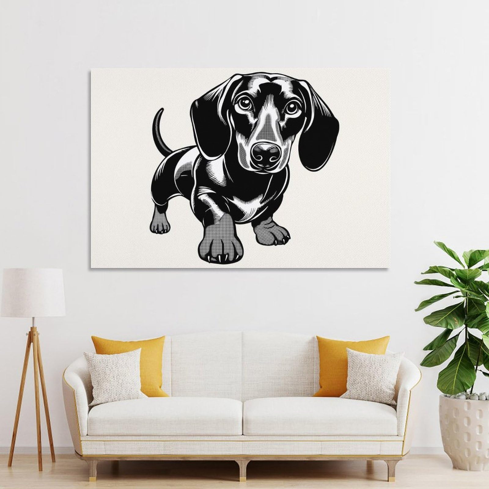 Junmoney Dachshund(2) Wall Art Print, 20x30inch(50x75cm), for Bedroom Decor, Cosy Corners Or Studios, Canvas Wall Decor for Personal Spaces