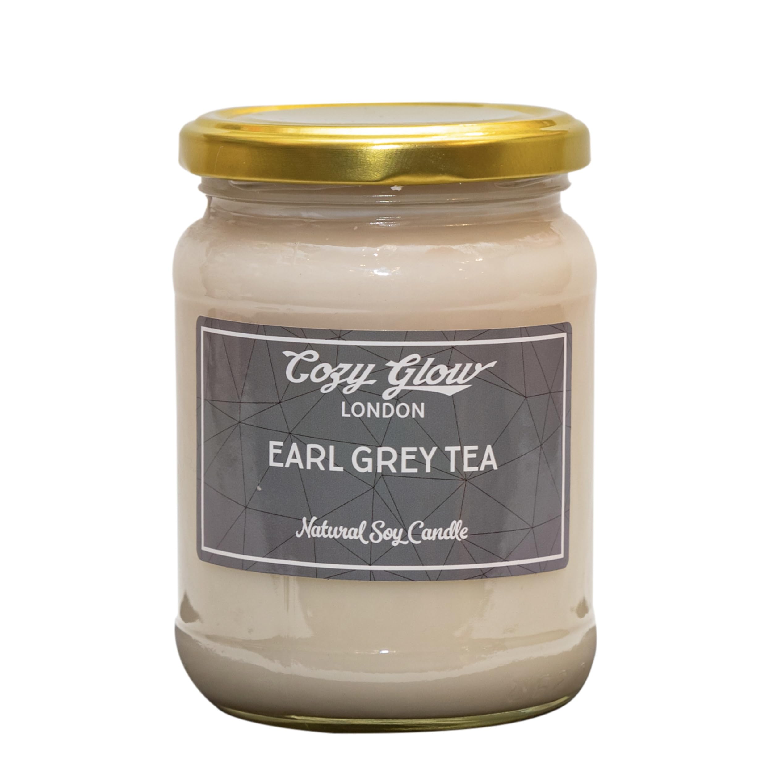 Cozy Glow Earl Grey Tea Candle, Soy Wax, 3 Sizes, Bergamot and Black Tea Scent (Large)