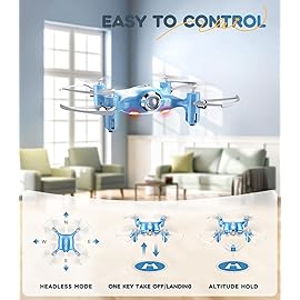SYMA Drone for Kids, Easy Pocket RC Quadcopter with Altitude Hold, 3D Flips, Speed Switch Modes, Headless Mode, Protection Guards Helicopter Gift for Boys Girls Light Blue