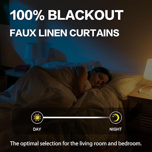 Miniatura 7 de KEQIAOSUOCAI Cortinas opacas de lino blanco para sistema de pista de sala de estar, cortinas plisadas para puerta de patio de granja, cortinas con