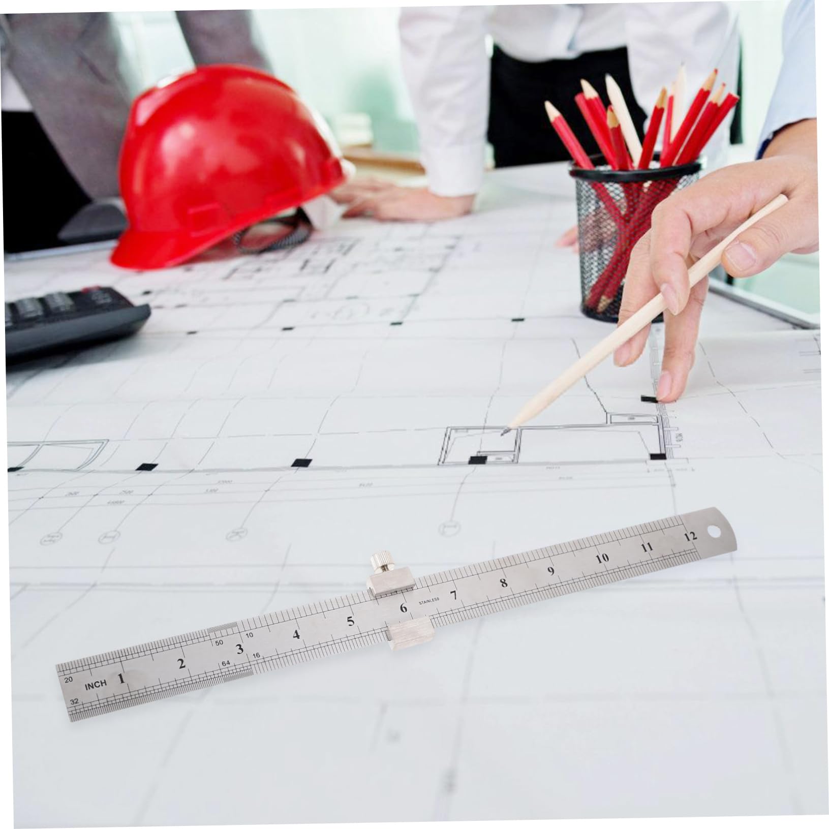 NUOBESTY 3 Ensembles De Règles En Acier Bloc De Positionnement Règles Flexibles D'Ingénieurs Avec Bloc De Positionnement De Charpentier De Mesure De Précision