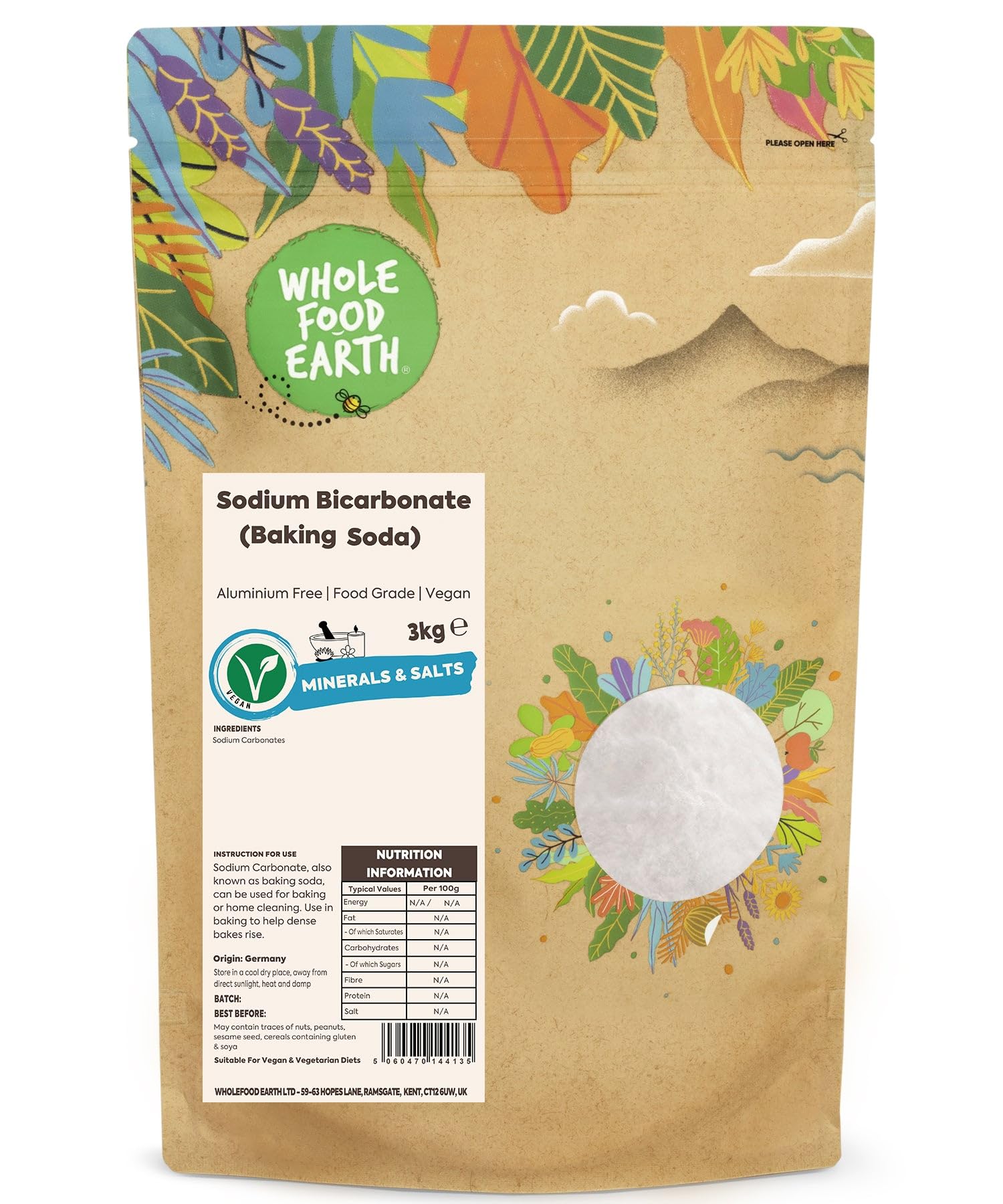 Wholefood Earth - Sodium Bicarbonate Baking Soda 3 kg