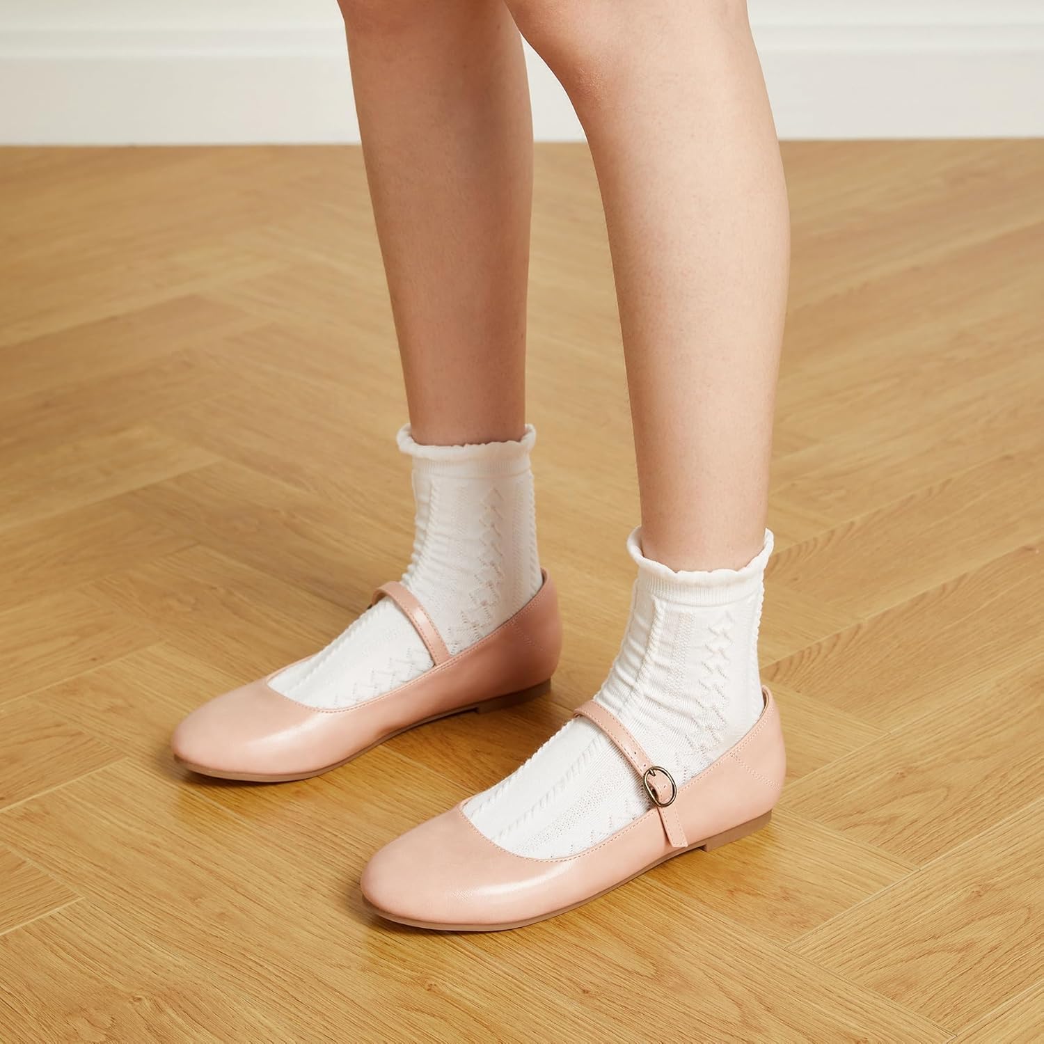 Trary Mary Jane Ballet Flats, Black Flats for Women, Ankle Strap Dressy Comfortable Flats - Image 3