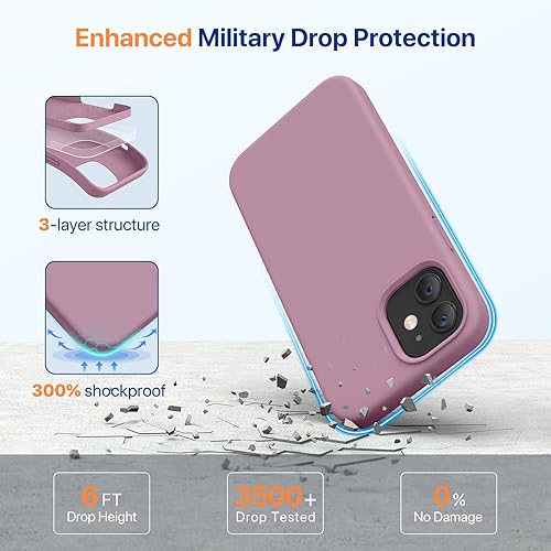 Miniatura 1013 de Miracase - Funda diseñada para iPhone 11 con protector de pantalla, funda de goma de silicona líquida, protección total contra caídas y a prueba