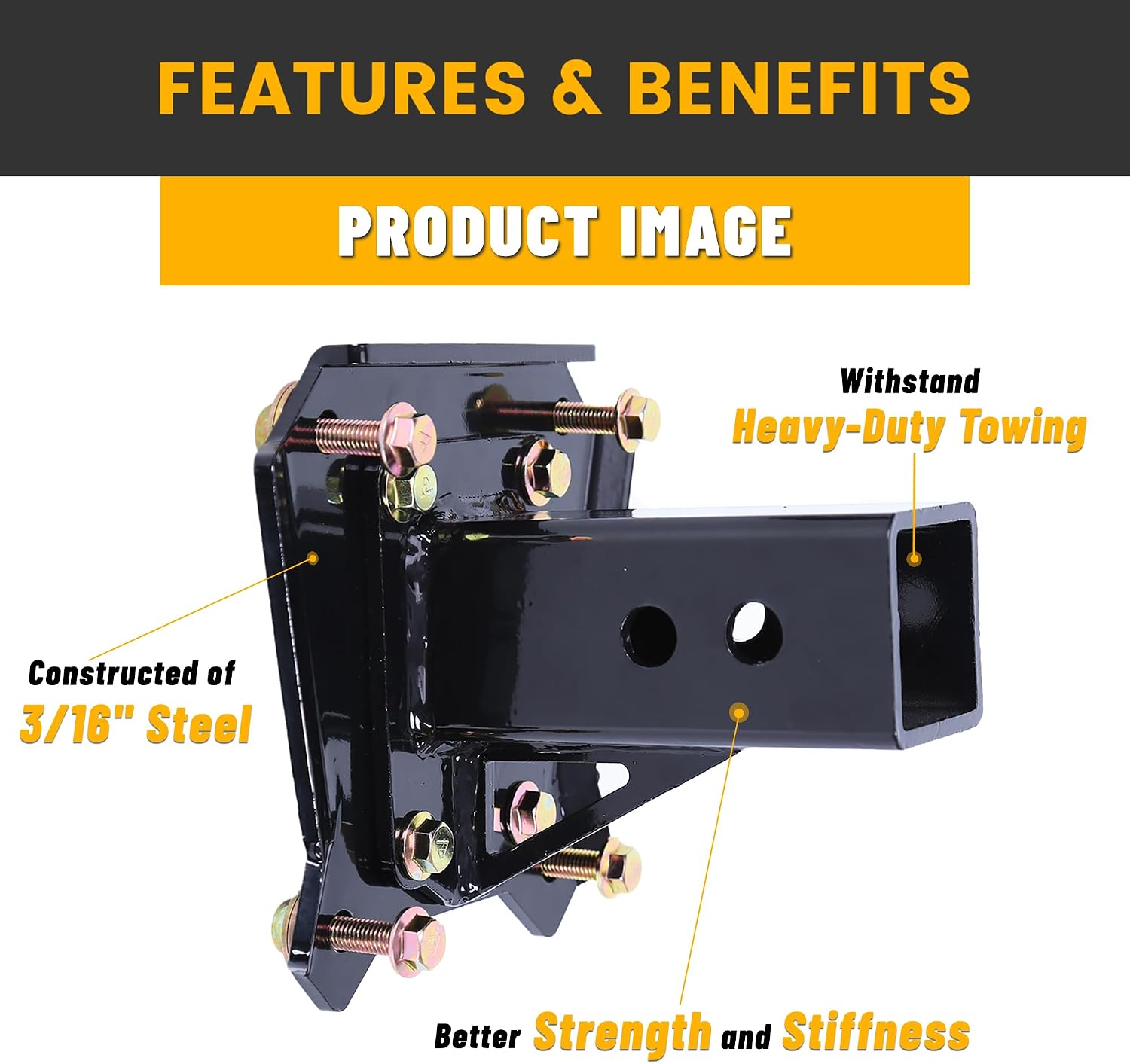 Trailer Receiver Hitch 2" Bolt On Mod XP Compatible with 2014-2023 Polaris RZR XP 1000 Razor