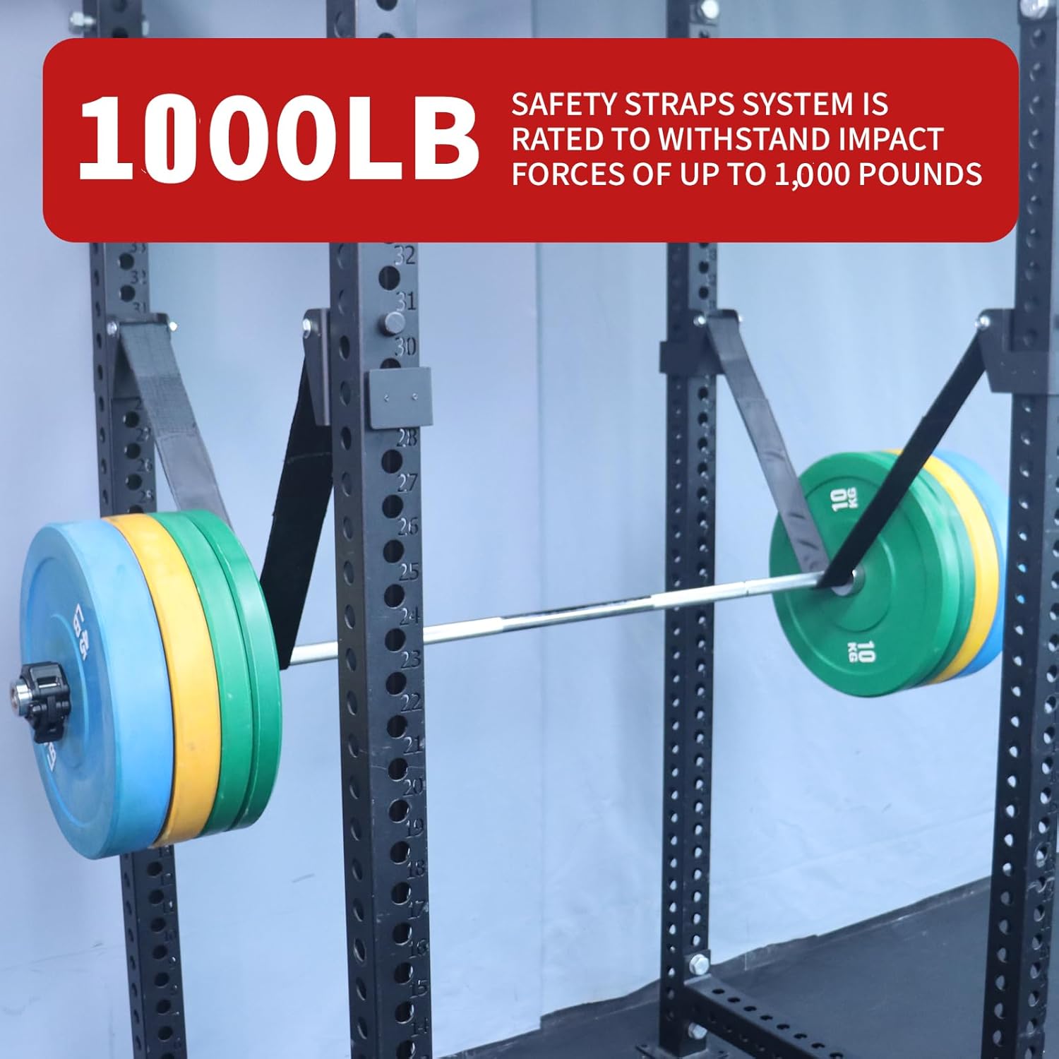 MARLANG Power Rack Attachments Safety Straps Squat Rack Attachments Fit 3x3 Power Rack for Row Deadlift Bench Press Hip Thrust Chest Press and More