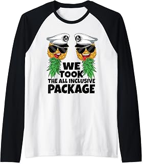 Upside Down Pineapple Cruise All Inclusive Package Swinger Raglan Baseball Tee