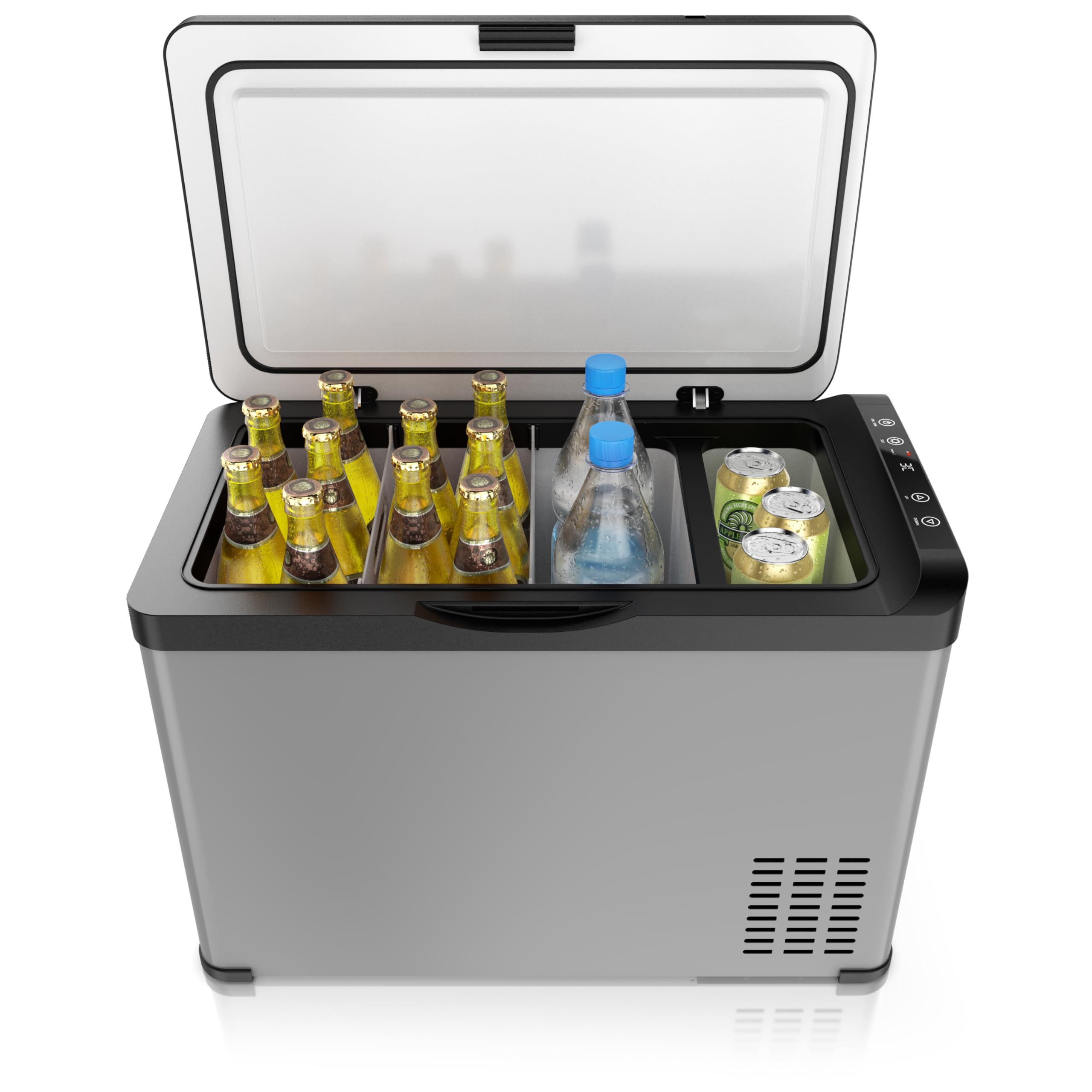 Brandson - ECO Kompressor Kühlbox XXL elektrisch - 30L Getränke Kühlschrank - Gefrierbox Kühlung bis – 22°C - Autokühlbox mit ECO Modus - 30 Liter 12V 24V KFZ – für LKW Auto Camping Boot