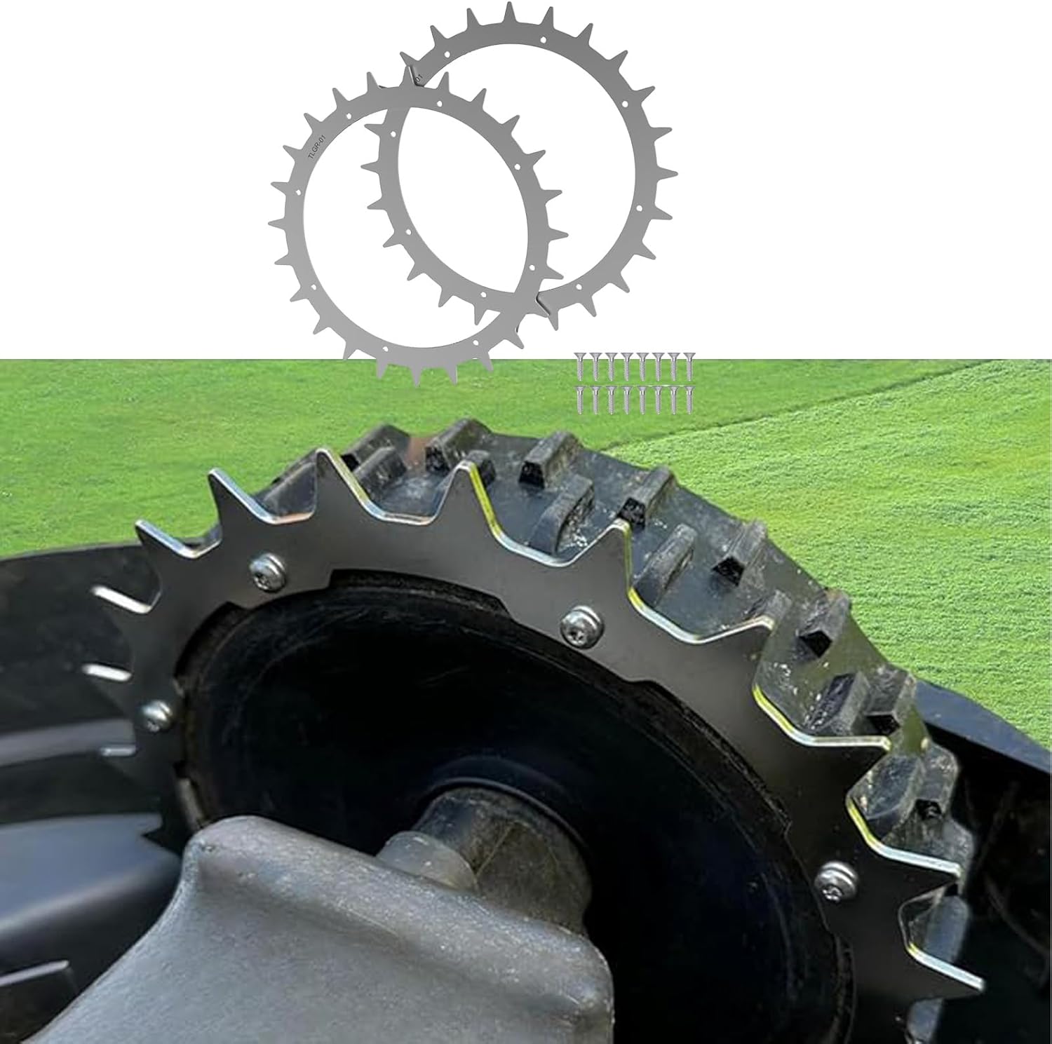Chuancheng Lawnmower Anti Slip Spikes for Gardena R38Li, R40Li, R45Li, R50Li, R70Li, R80Li, for Husqvarna 305 308 105 (up to 2015) Robotic Lawn Mower, Enhanced Stability 2 Anti-Slip Spikes 16 Screws