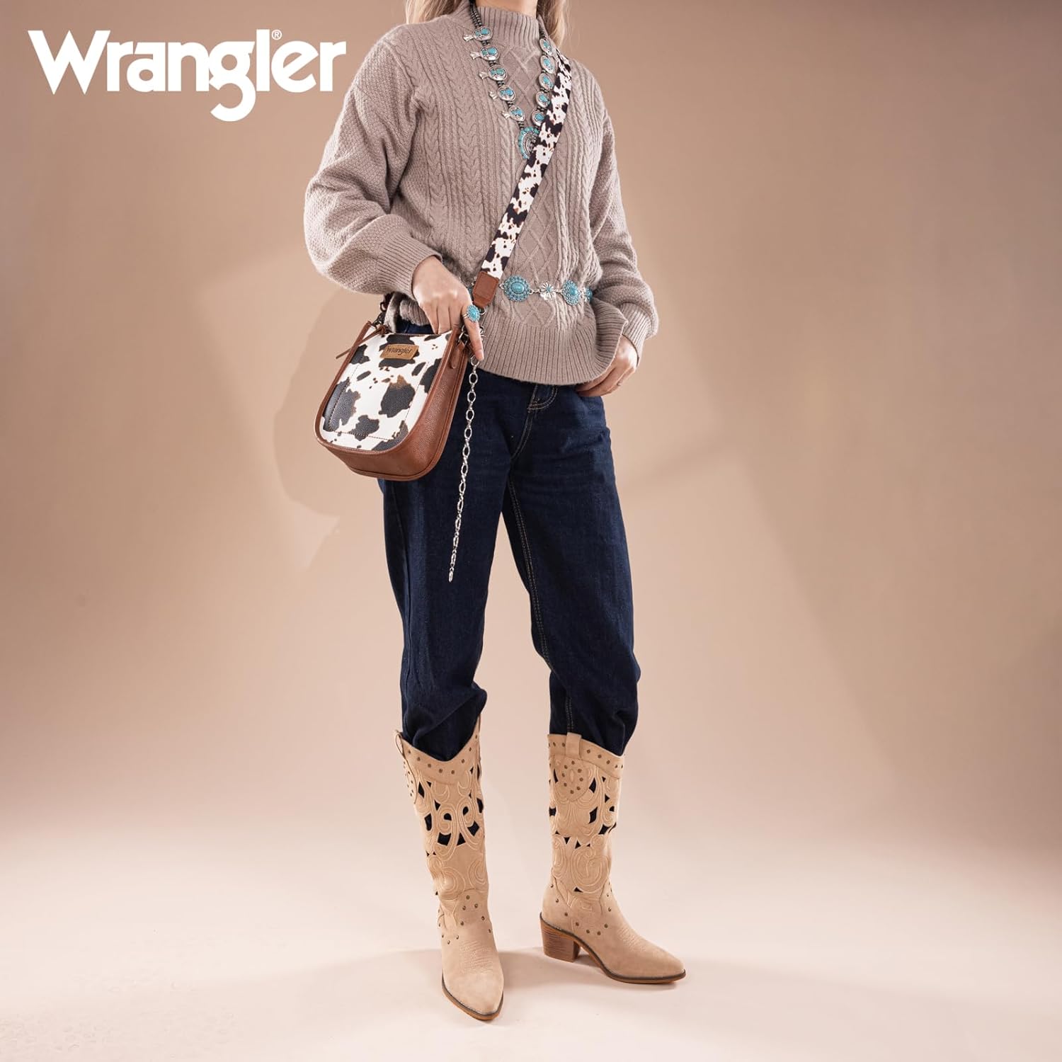 Wrangler Small Crossbody Bag for Women Western Shoulder Purse with Adjustable Strap