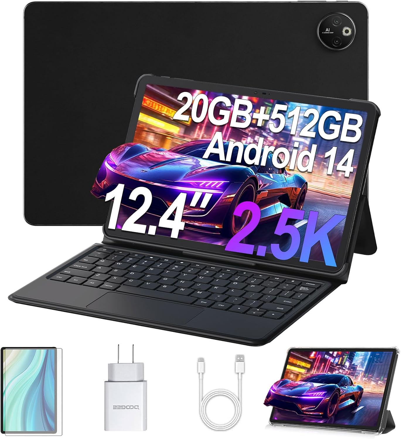 Android 14 タブレット 付属キーボード】DOOGEE T30 MAX 2in1 