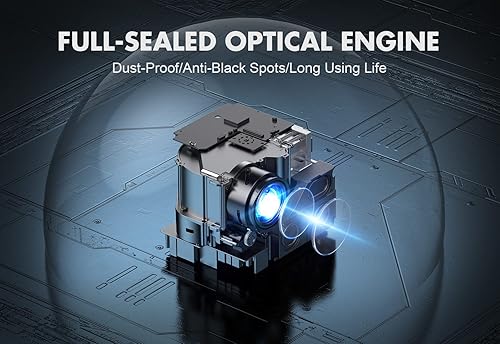 Miniatura 2 de Proyector FHD 1080P 4K, 800ANSI 5G WiFi Bluetooth, al aire libre con motor completamente sellado/enfoque eléctrico/4P4D/PPT/Zoom, película casera