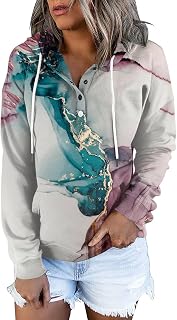 WANZZXCSL Soft Tunic Ladies Excerise Autumn Long Sleeve Casual Tunic Drawstrin Polyester Printed Crewneck Fit Blouses Ladies