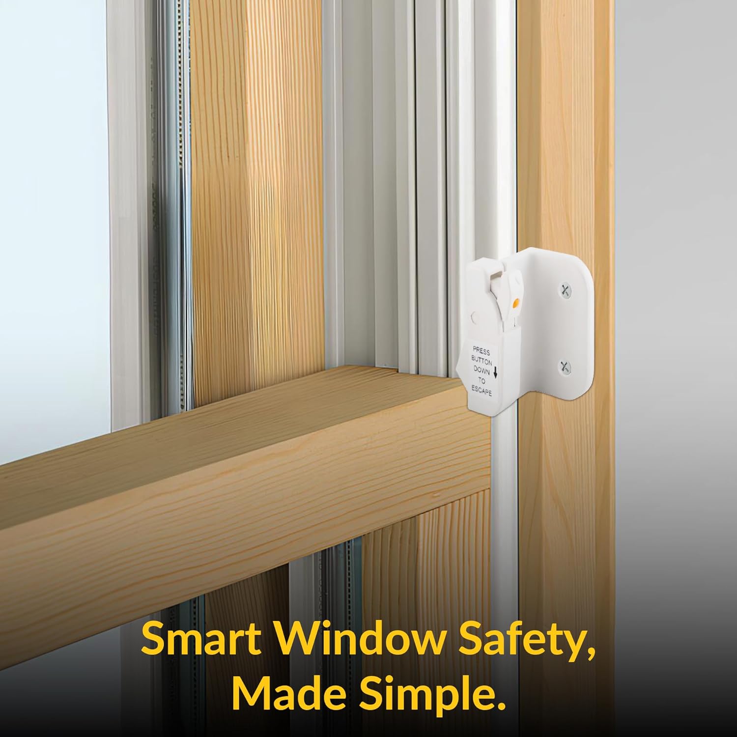 Brixwell 50-2008EW Euro White Dual Action Single/Double Hung Or Sliding Plastic (WOCD) Window Opening Control Device Pair 7