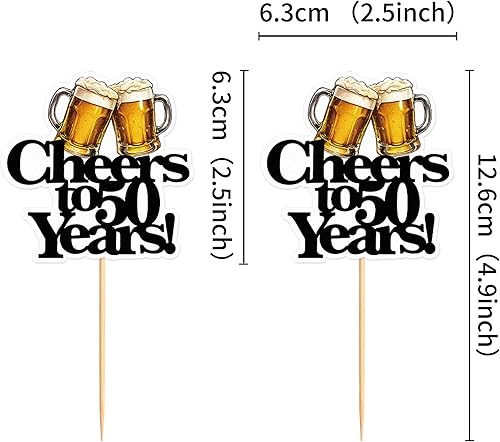 Miniatura 71 de Ercadio Paquete de 24 adornos para cupcakes de Cheers and Beers con taza de cerveza con purpurina para cupcakes, baby shower, cumpleaños, cervezas