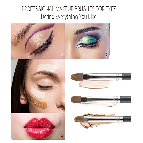 Miniatura 3 de Juego de brochas correctoras profesionales para maquillaje de ojos, paleta plana para corrector, crema líquida, base de prensado, ojeras, hinchazón,