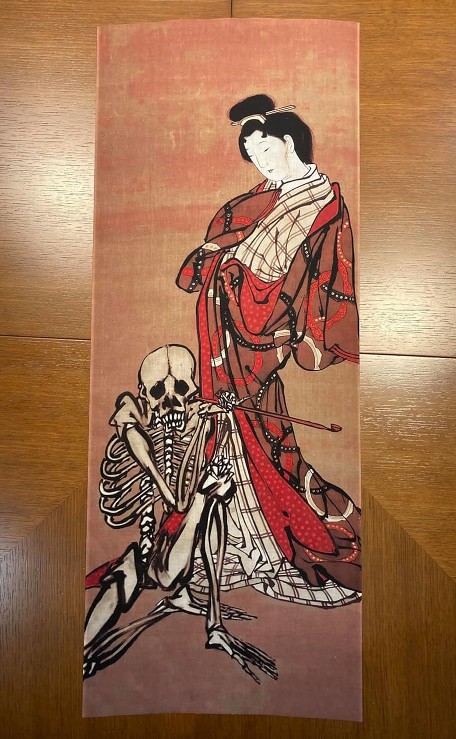 Amazon｜古今東西 浮世絵 手ぬぐい 河鍋暁斎 地獄太夫とドクロ