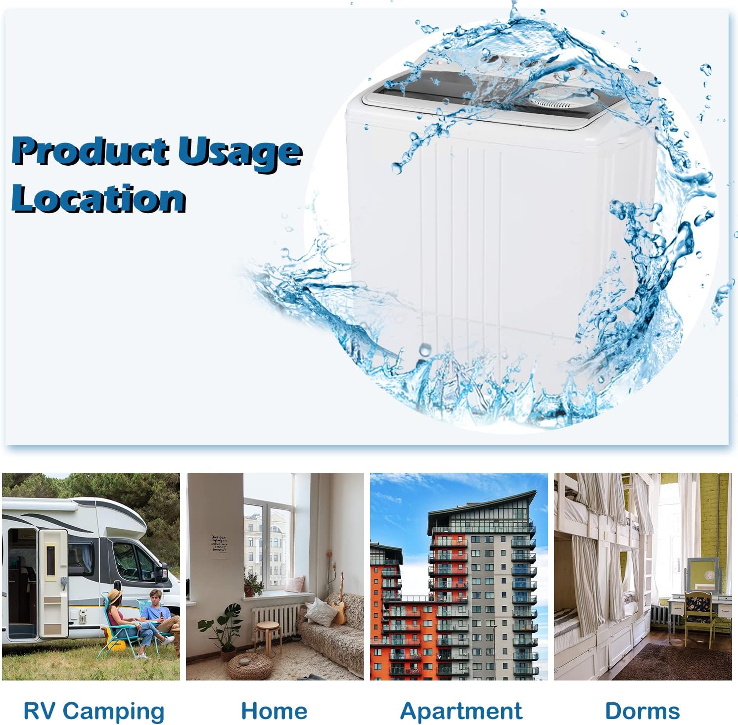 GRAVFORCE Portable Washing Machine, Mini Twin Tub Washer and Dryer Combo, 21lbs Capacity Washer(14.4Lbs) and Spinner(6.6Lbs), w/Built-in Gravity Drain for Camping, Apartments, Dorms, RV’s (Grey)