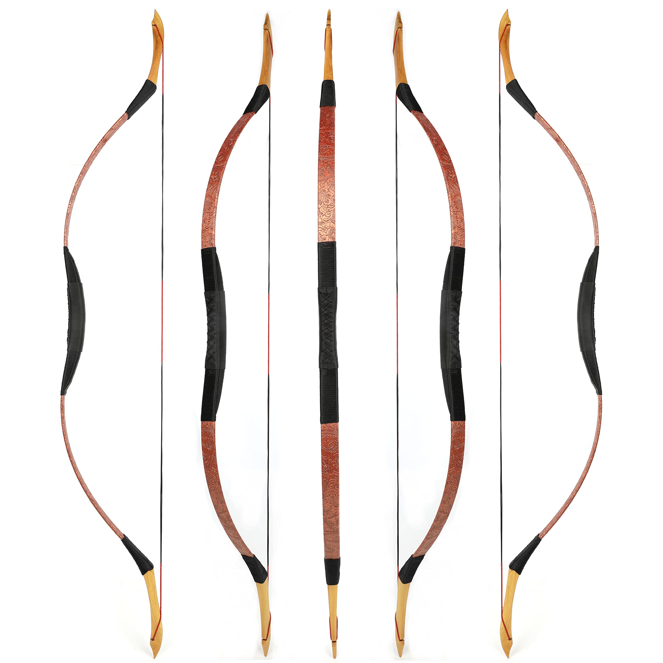 Traditional Hunting Longbow | Handmade Wooden Mongolian Style Bow | Adults Youth Beginners | Ambidextrous‌