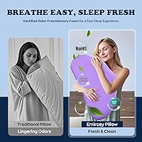 Vista 4 de Almohada de Espuma Viscoelástica Cloud Contour con Diseño Ergonómico para Dormir Cómodamente y Reducir los Ronquidos, Almohada para Cuello