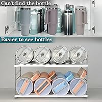 Vista 5 de Organizador de botellas de agua para gabinete, almacenamiento ajustable de vasos, soporte expandible para botella de agua para organización