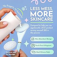 Vista 3 de Aplicador de suero para cara con espátula, herramienta reutilizable para el cuidado de la piel azul cielo para sueros, aceites, protector solar