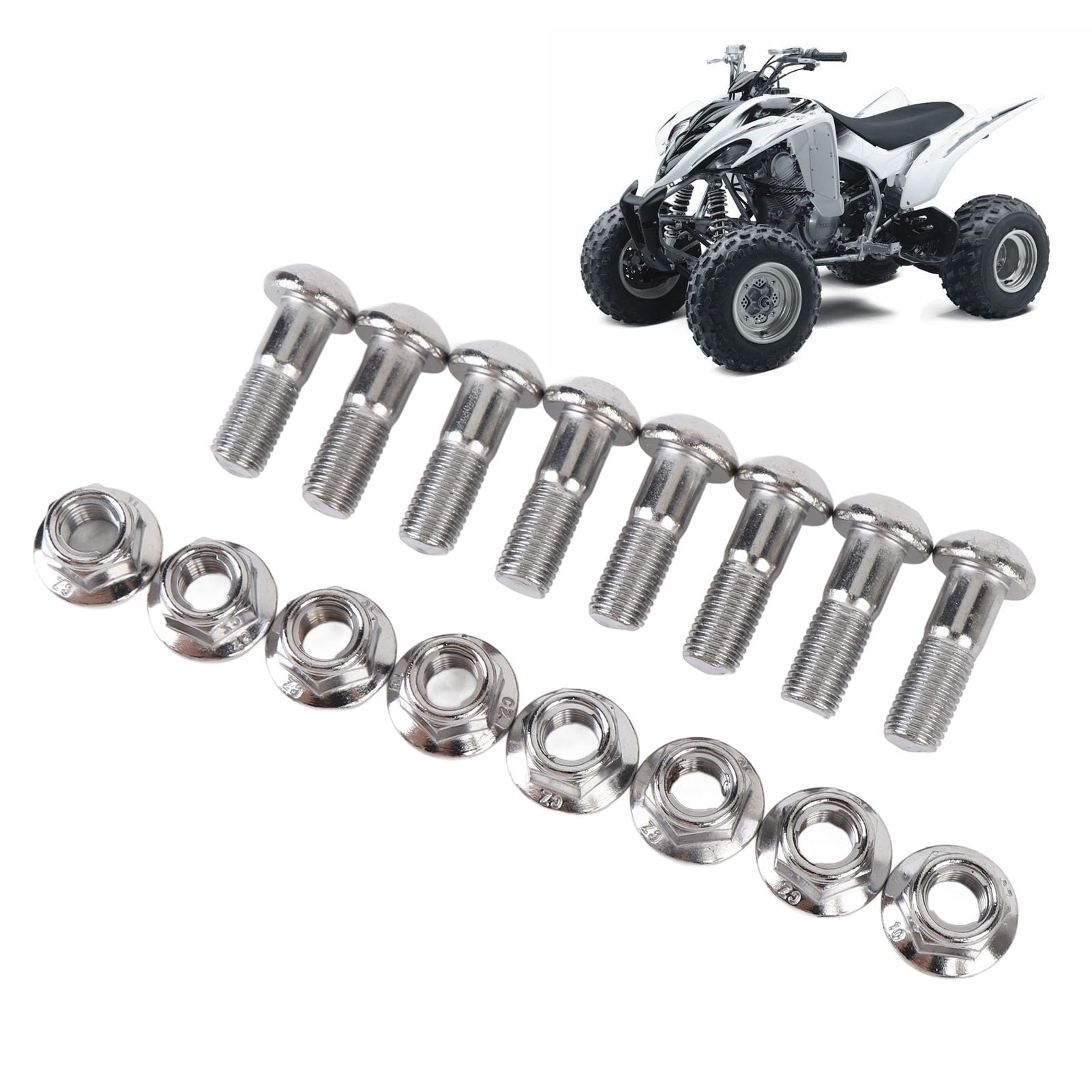 Zestaw 16 Sztuk śrub i Nakrętek Tylnej Zębatki - M10x35mm Żelazo o Wysokiej Wytrzymałości - Kompatybilny z Modelami YFZ450, 350, 700 i 700R