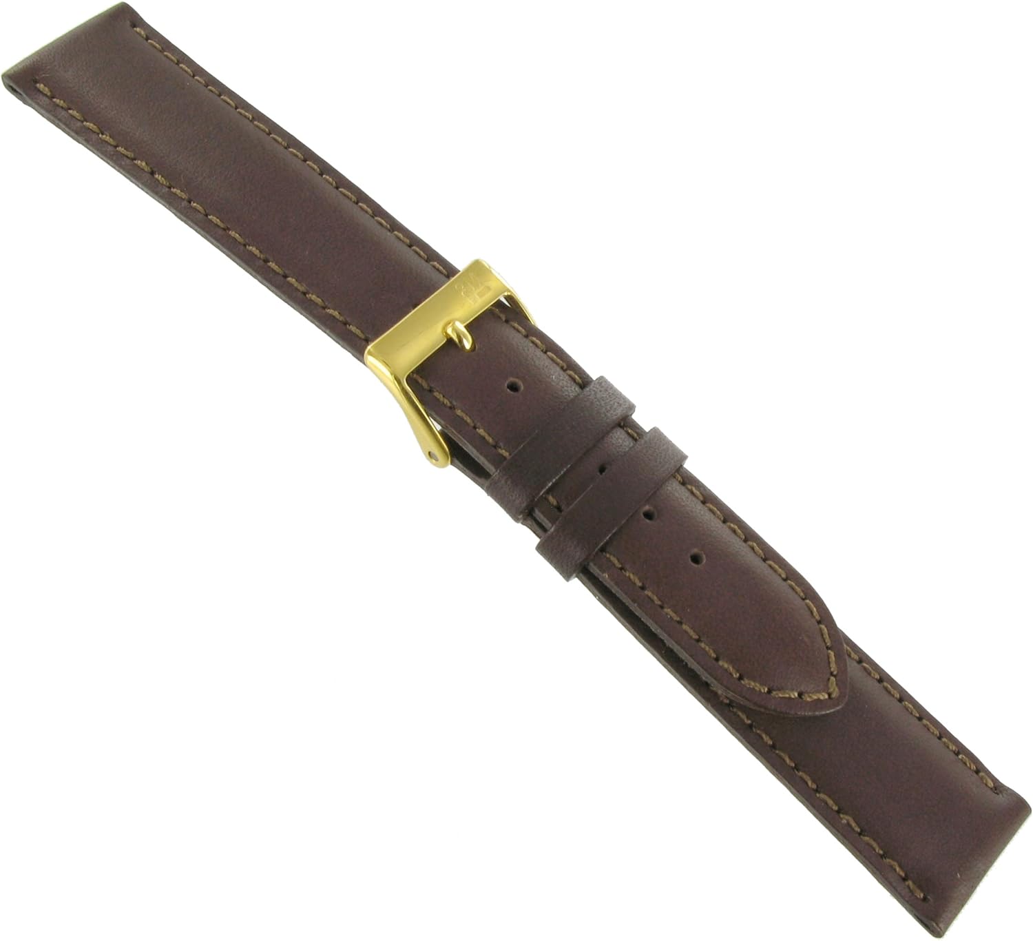 Morellato 16mm Genuine Oil Leather Padded Stitched Brown Watch Band Long-969