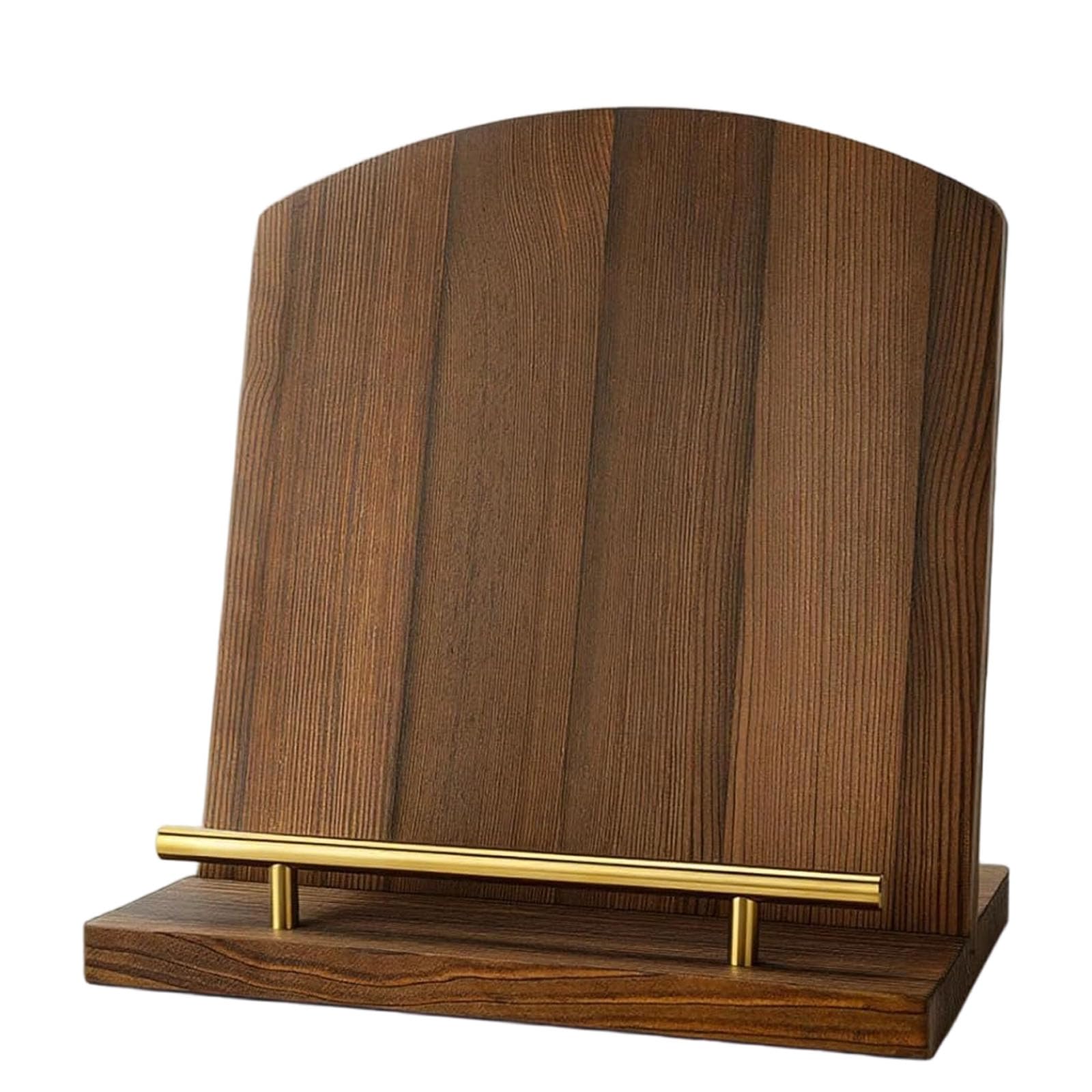 Excelente para sostener dispositivos, guías de cocina y artículos de lectura, soporte de recetas de madera natural con base estable, soporte para libros de recetas, excelente para sostener