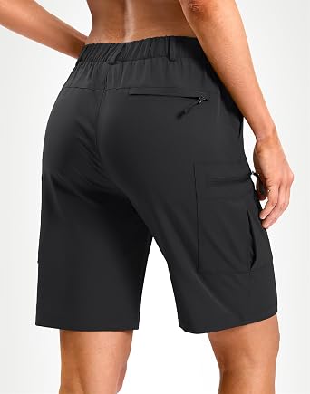 Pudolla Women's 7/9 Hiking Cargo Shorts with Pockets Quick Dry Lightweight Summer Shorts for Women Golf Casual