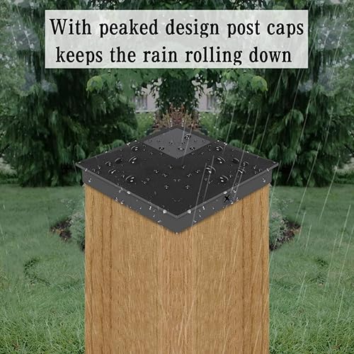 Miniatura 4 de Tapas para postes de madera de 3.5 x 3.5 pulgadas, plástico PP a prueba de agua, a prueba de rayos UV, evitan que el poste se agriete y se pudra,
