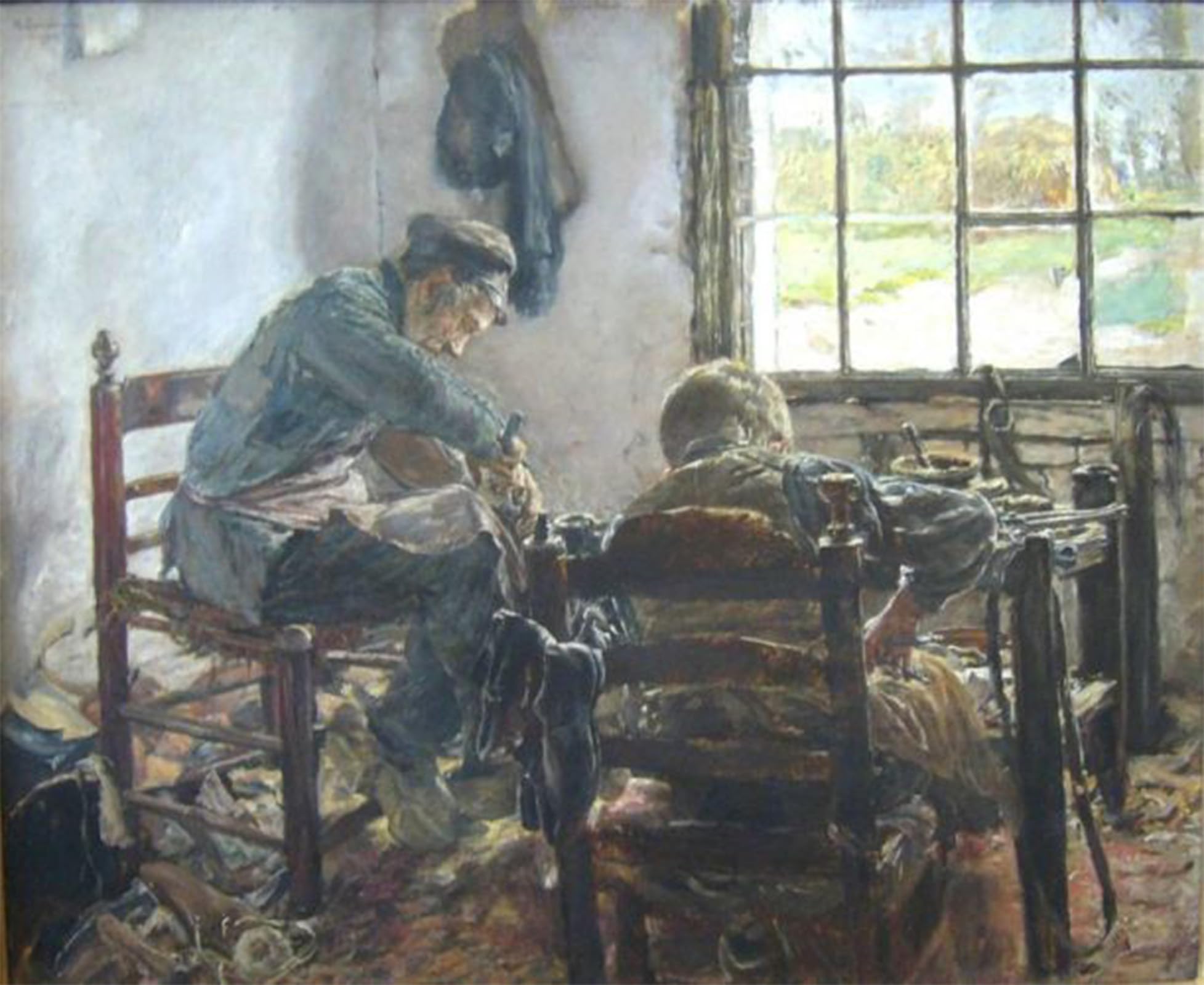 Posteriik No Frame Vintage Print Pop Art Landscape Artwork Schusterwerkstatt By Max Liebermann Art Prints For Office Home Decor 60X90cm