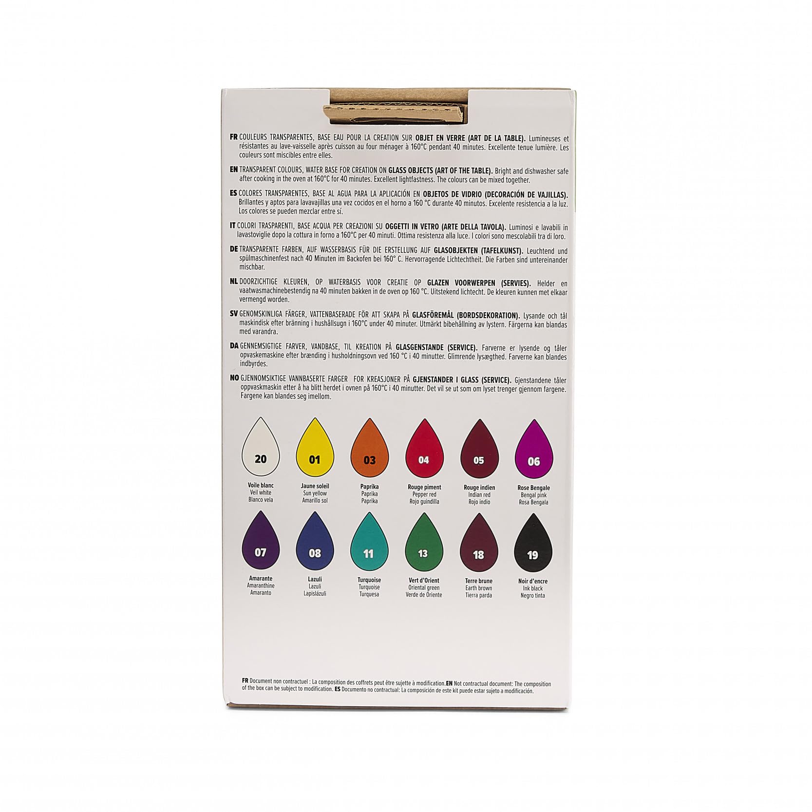 Pebeo Vitrea 160 - Vernice per vetro, colori assortiti, confezione da 12