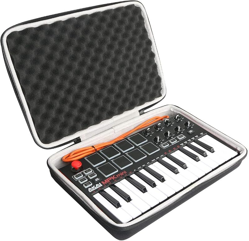 Hard Travel Case Replacement for Akai Professional MPK Mini MKII & MK3 & MPK Mini Play | 25-Key Ultra-Portable USB MIDI Drum Pad & Keyboard Controller