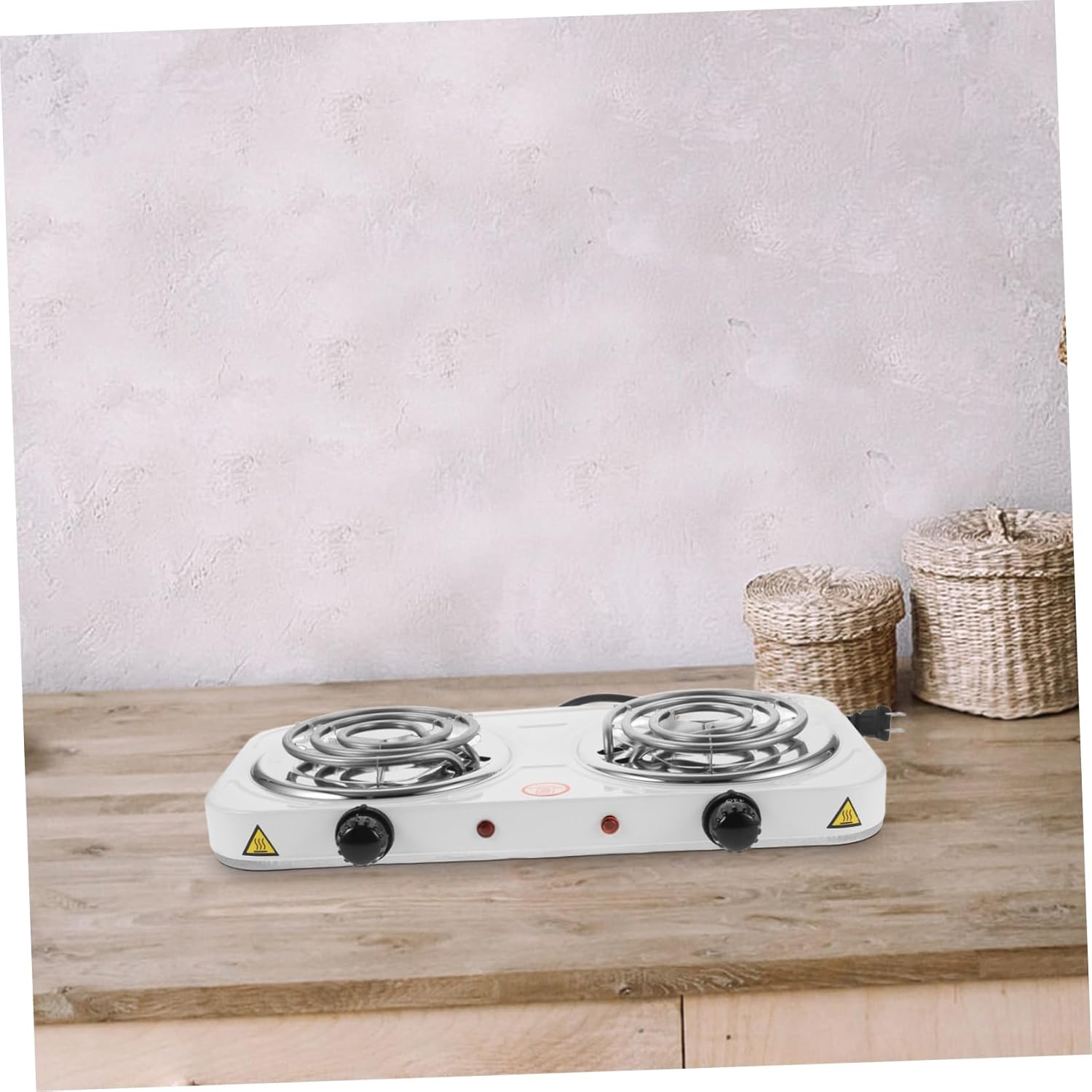 2000w Countertop Stove Electric Double Burner Portable Temperature Control for Kitchen Dorm Camping Us Plug