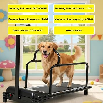 Dog Treadmill for Medium Dogs with Safety Fence, Quiet Motor, Adjustable Speeds, Indoor & Outdoor Running Machine, Pet Fitness for Dogs and Cats