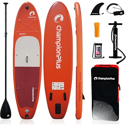 Inflatable Stand Up Paddle Board, 10'6" Standup Paddleboard SUP Accessories, Non-Slip Deck Leash, Sports Camera Mount Slot, Outdoor Options for Youth & Adult