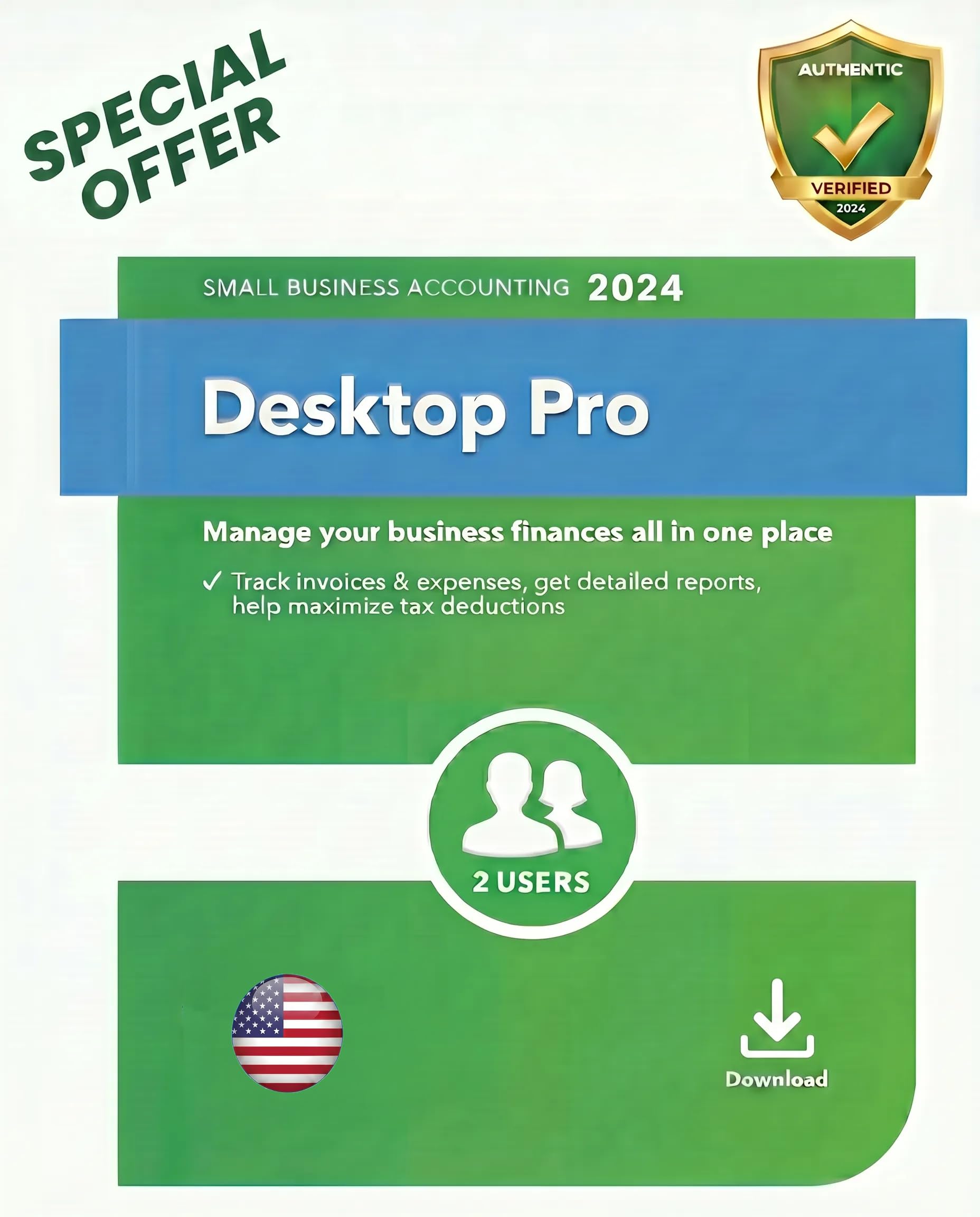 Quick-Books Desktop Pro 'Plus' 2024 for Windows/PC | 2 users | NO DVD | Lifetime | Amazon Message Delivery (Within 1-12hrs)