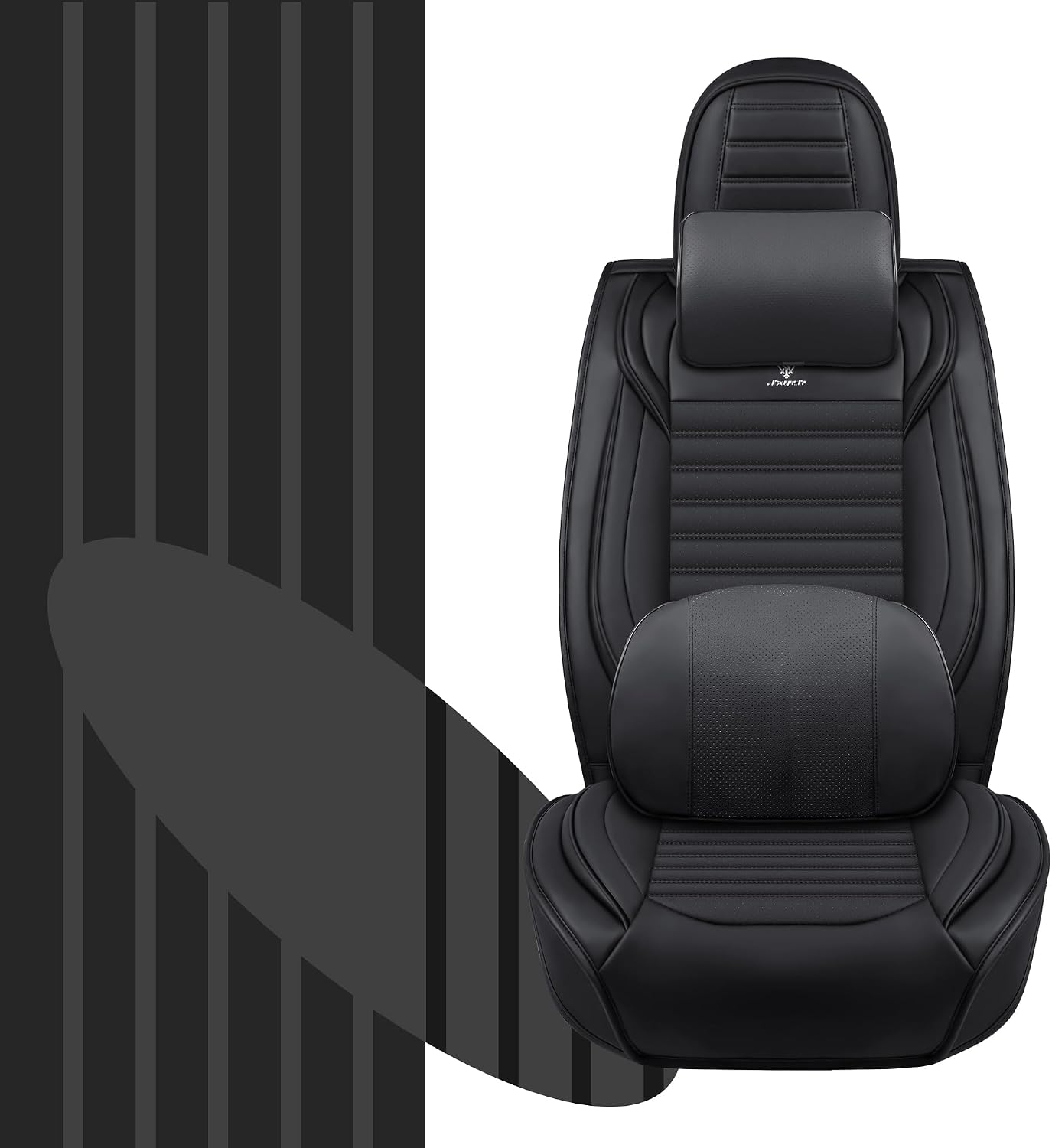 Car Seat Cover for Jeep Cherokee 2014-2026 Full Coverage Nappa Leather Car Seat Protector, Fashion Anti-Slip Waterproof Breathable Easy to Install, Auto Interior Accessories(Front Seat,Black&Black)